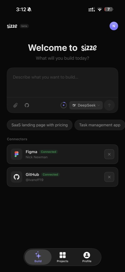 Sizze · home & connectors